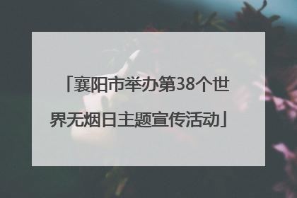 襄阳市举办第38个世界无烟日主题宣传活动