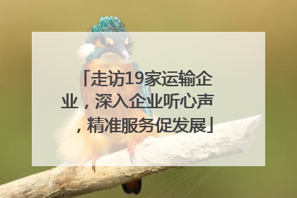 走访19家运输企业，深入企业听心声，精准服务促发展