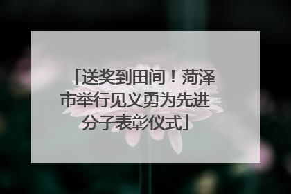 送奖到田间！菏泽市举行见义勇为先进分子表彰仪式