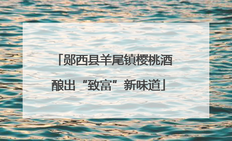郧西县羊尾镇樱桃酒酿出“致富”新味道