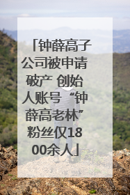 钟薛高子公司被申请破产 创始人账号“钟薛高老林”粉丝仅1800余人