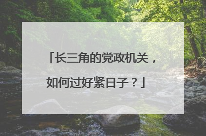 长三角的党政机关，如何过好紧日子？