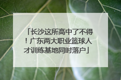 长沙这所高中了不得！广东两大职业篮球人才训练基地同时落户