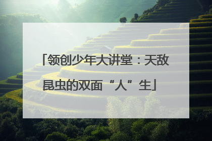 领创少年大讲堂：天敌昆虫的双面“人”生