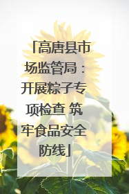 高唐县市场监管局：开展粽子专项检查 筑牢食品安全防线