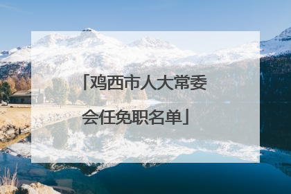 鸡西市人大常委会任免职名单