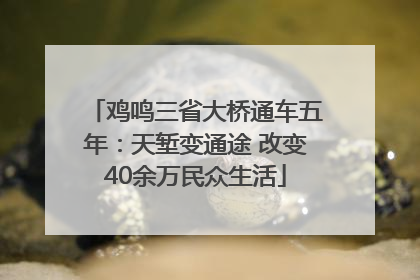 鸡鸣三省大桥通车五年：天堑变通途 改变40余万民众生活