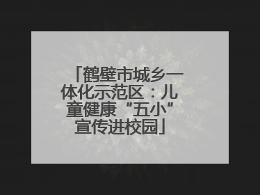 鹤壁市城乡一体化示范区：儿童健康“五小”宣传进校园