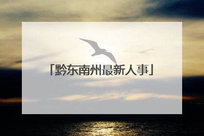 黔东南州最新人事
