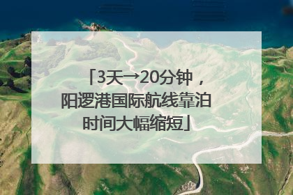 3天→20分钟，阳逻港国际航线靠泊时间大幅缩短