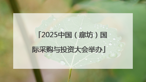 2025中国（廊坊）国际采购与投资大会举办