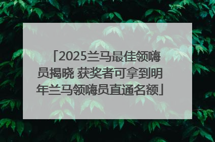 2025兰马最佳领嗨员揭晓 获奖者可拿到明年兰马领嗨员直通名额