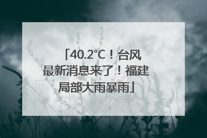40.2℃！台风最新消息来了！福建局部大雨暴雨