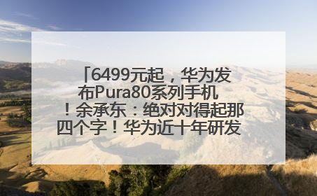 6499元起，华为发布Pura80系列手机！余承东：绝对对得起那四个字！华为近十年研发投入12490亿元